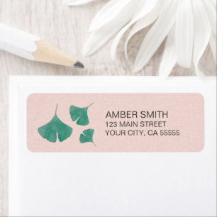 Rosa und Aquamarines grünes Aquarell Ginkgo Leaf T
