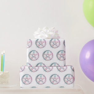 Rosa und Aquamarines Pentagramm Witchcraft Geschenkpapier
