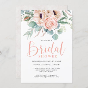 Rosa und Beige Brautparty Einladung