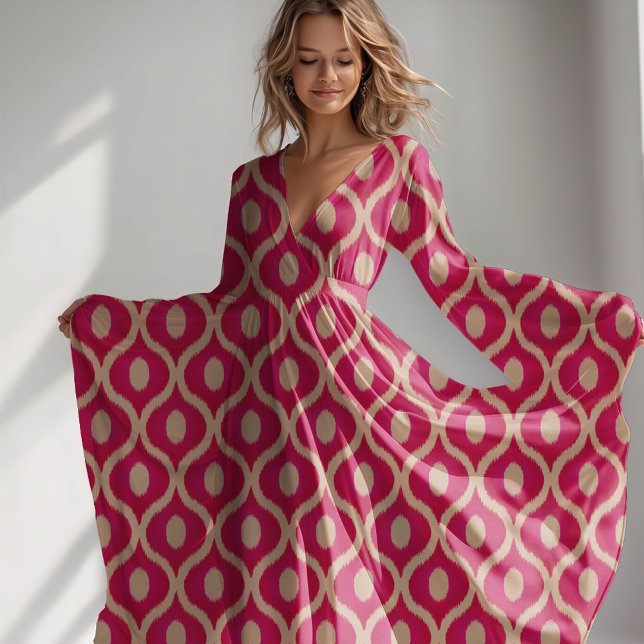 Rosa und beige Ikat-Dekoration Stoff (Pink ikat fabric )