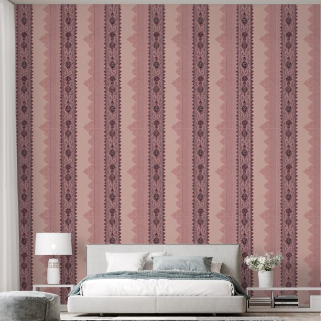 Rosa und beige Muster KI Kunst Tapete (Schlafzimmer)