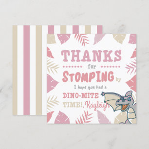 Rosa und Beige Niedliche Dinosaurier Einladung