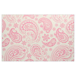 Rosa und beige Vintage-Paisleymuster Stoff