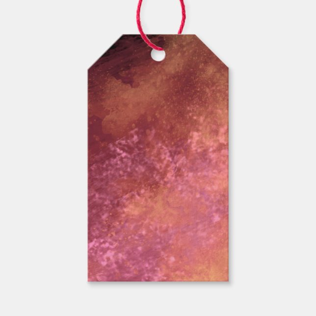 Rosa und Bernstein Wolkeneffekt  Geschenkanhänger (Vorderseite)
