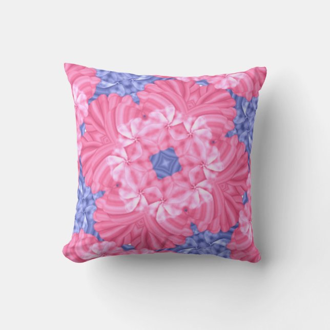 Rosa und Blau Abstrakt Kissen (Vorderseite)