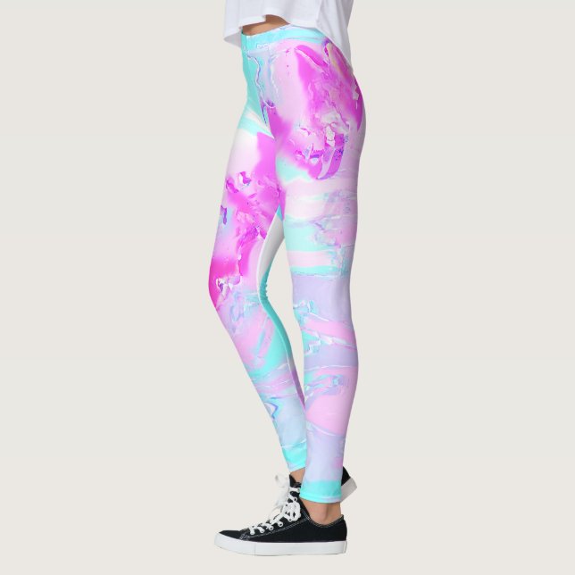 rosa und blau, Abstrakt Leggings (Links)
