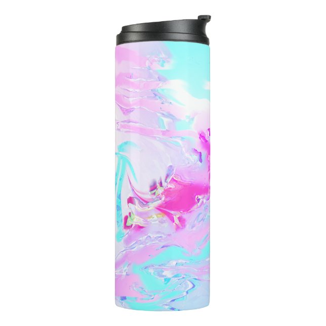 rosa und blau, Abstrakt Thermosbecher (Nach links gedreht)