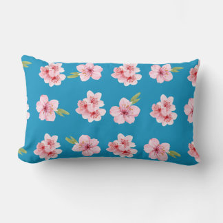 Rosa und Blau Blütenblätter Lumbar Kissen Kissen