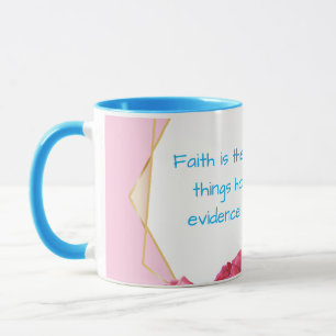Rosa und blau Der Glaube ist religiöse Tasse