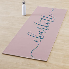 Rosa und Blau Einfach Stilvolles Monogramm Yogamatte