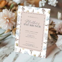 Rosa und blau Elegante Blumenmüttertagsbrunch