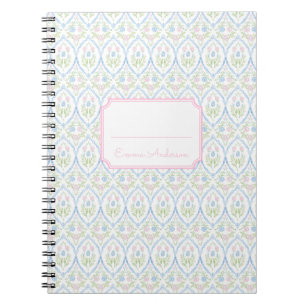 Rosa und Blau Floral Grandmillennial Notizblock