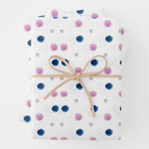 Rosa und blau geschenkpapier set