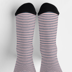 Rosa und blau gestreifte Retro Cool Classic Modern Socken