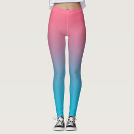 Rosa und blau glänzende Leggings