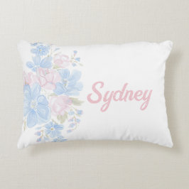 Rosa und Blau-Grandmillennial reversible | Name Dekokissen