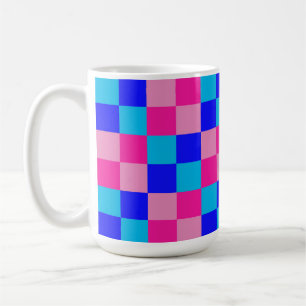 Rosa und Blau kariert Kaffeetasse
