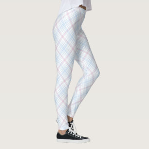 Rosa und Blau Kariert Leggings