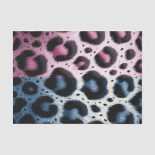 Rosa und Blau Leopardenfell Tierdruck Punkte Seidenpapier