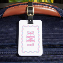 Rosa und Blau Maßgeschneiderte Monogramm-Gepäckanh Gepäckanhänger