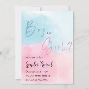 Rosa und blaue Aquarellfarben - Aufdeckung einer E Einladung