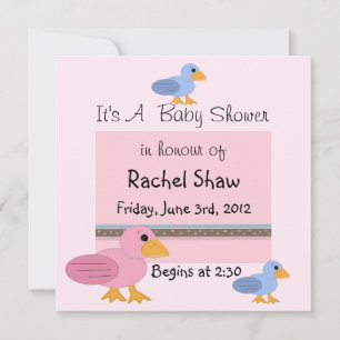 Rosa und blaue Baby-Enten Baby Shower Einladung