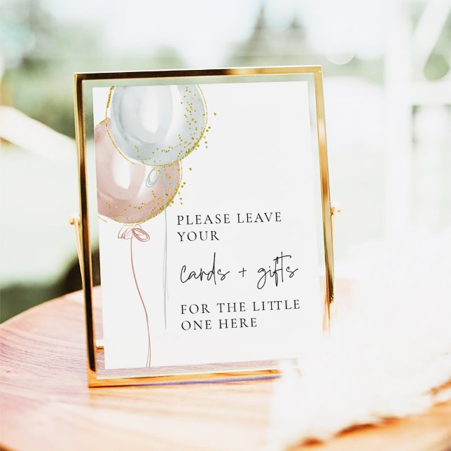 Rosa und blaue Ballon Gender-Aufdeckung Karten + G Poster (Von Creator hochgeladen)