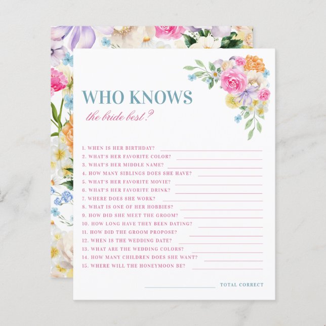 Rosa und blaue Blume, die das beste Spiel der Brau (Vorne/Hinten)