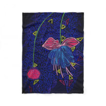 Rosa und blaue Blumen