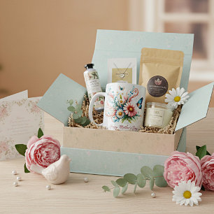 Rosa und blaue Blumen Happy Mother's Day personali Kaffeetasse
