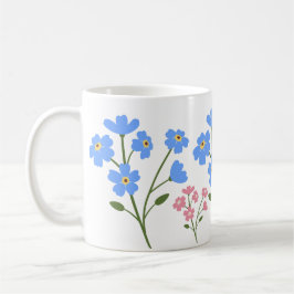 Rosa und blaue Blumen Kaffeetasse