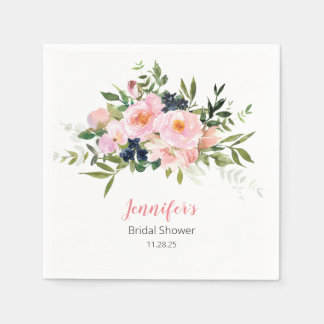 Rosa und blaue Blumen Serviette