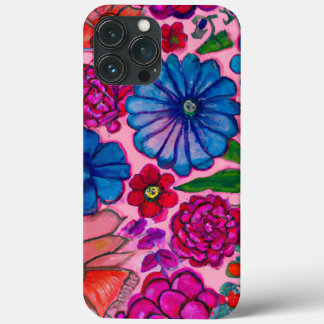 Rosa und blaue Blumenmuster Case-Mate iPhone Hülle