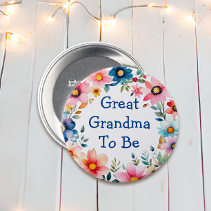 Rosa und blaue Blütenblüte Großes Grandma Babydusc Button