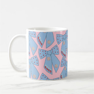 Rosa und blaue Bogen Kaffeetasse