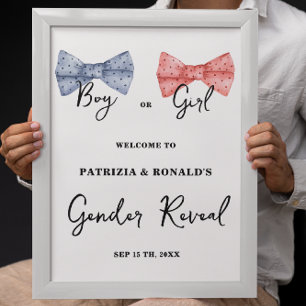 Rosa und blaue Bögen - Party für Geschlechtsverkeh Poster