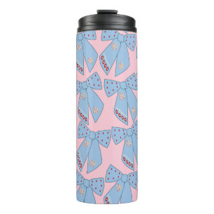 Rosa und blaue Bogen Thermosbecher