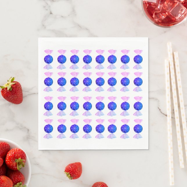 Rosa und blaue Candy-Servietten Serviette (Beispiel)