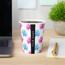 Rosa und blaue Dahlien, Blumenmuster, Ihr Name