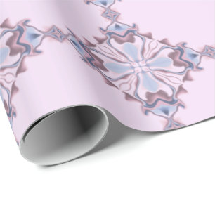 Rosa und blaue Diamant- und Pluszeichen-Kaleidosko Geschenkpapier