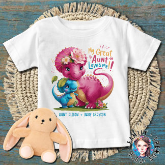 Rosa und blaue Dinosaurier Meine großen Tante-Lieb Baby T-shirt