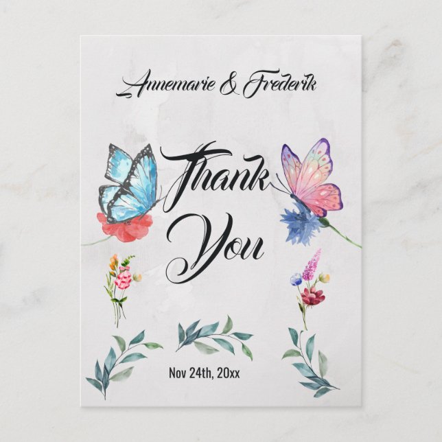 Rosa und blaue Farbe Postkarte (Vorderseite)