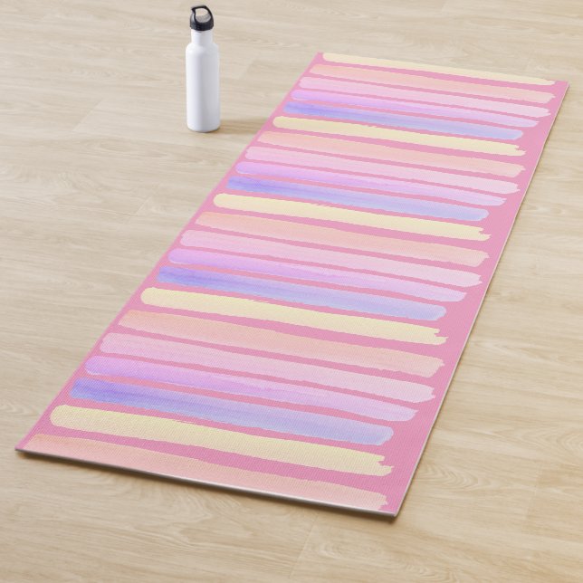 Rosa und blaue Farbe Streifen Reversible Paste Yogamatte (Beispiel)