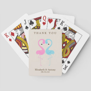 Rosa und blaue Flamingos Spielkarten