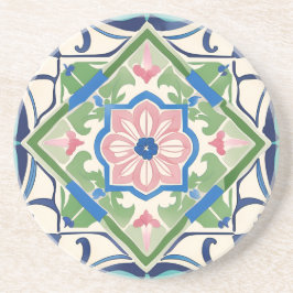 Rosa und blaue Fliesen Getränkeuntersetzer