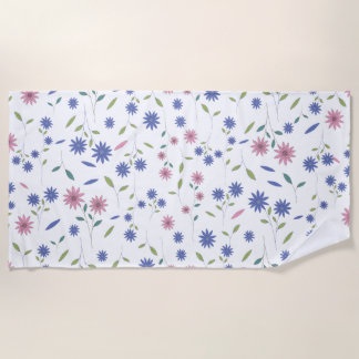 Rosa und blaue florale nahtlose Muster Strandtuch