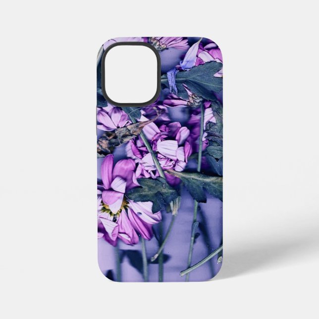 Rosa und blaue florale PopSocket iPhone Hülle (Rückseite)