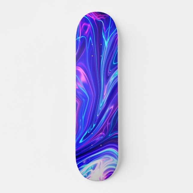 Rosa und blaue Galaxie Abstrakt Skateboard (Vorne)