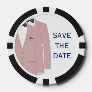Rosa und blaue Gay Save The Date Poker Chips