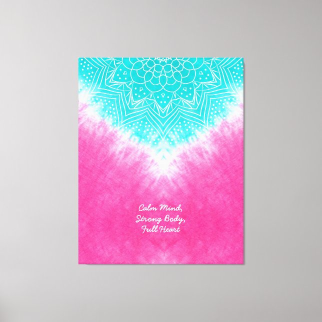 Rosa und blaue Gefärbte Krawatte mit Mandala Sway  Leinwanddruck (Vorderseite)